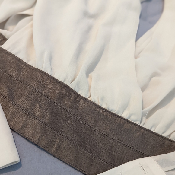 Agaci white top with leather accent. Size Small, NWT - Picture 5 of 9